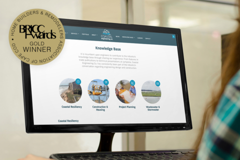 Coastal engineering company website bricc award